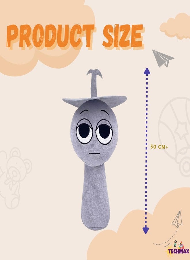 TechMax Solution Grey Top Cap Sprunki Plush Toys - Image 2